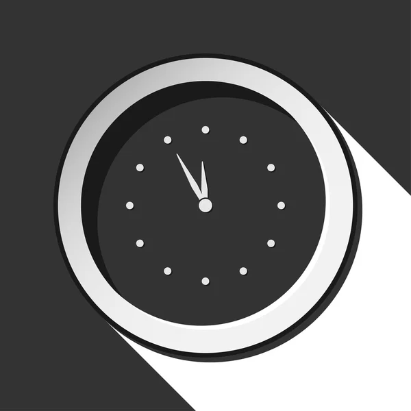 Icono gris oscuro con reloj — Vector de stock
