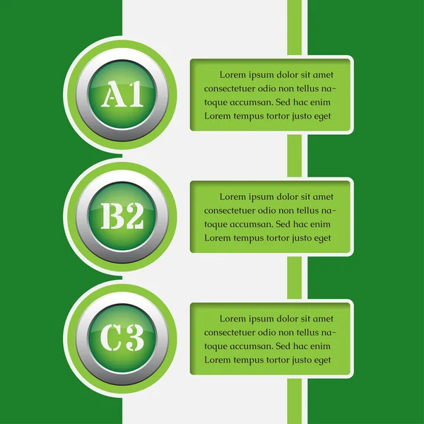 Infografiki zielone banery - projektowanie szablonów — Wektor stockowy