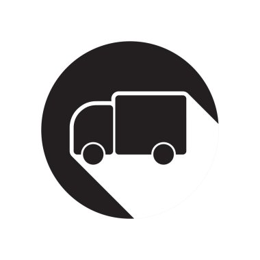 kamyon ve gölge ile siyah simgesi