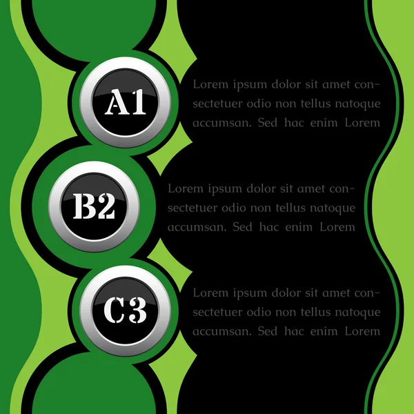 Infografiki zielone i czarne — Wektor stockowy