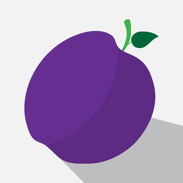 Prune violette et ombre longue — Image vectorielle