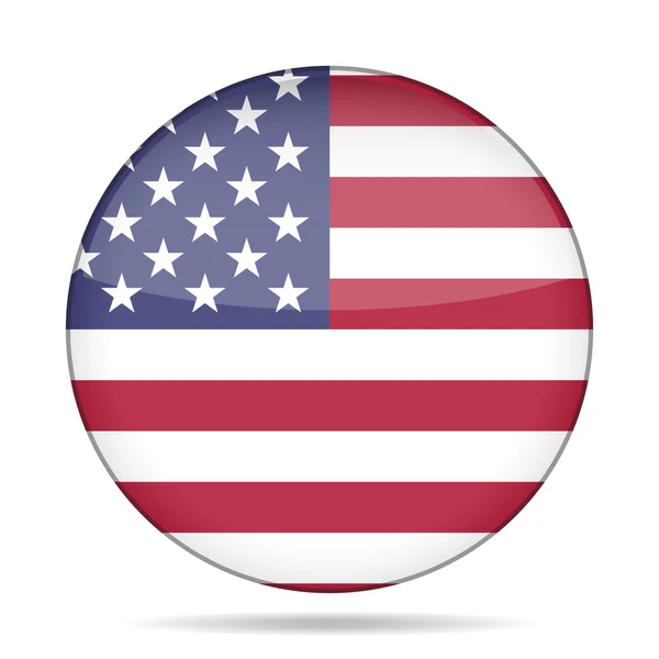 Button with USA flag — Stock Vector