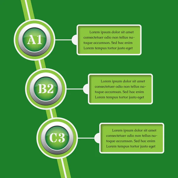 Infografiki zielone banery - projektowanie szablonów — Wektor stockowy