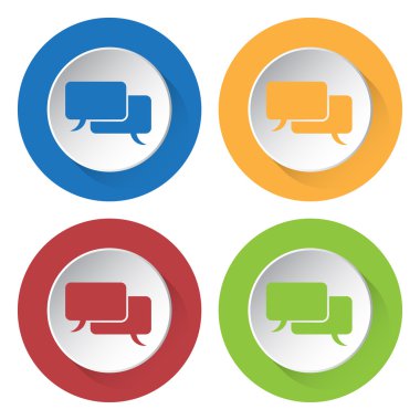 konuşma balonları ile dört simge kümesi