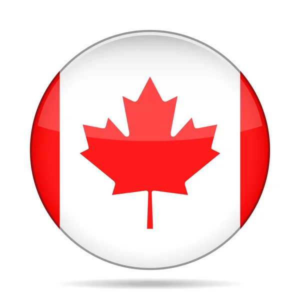 カナダの国旗のボタン — ストックベクタ