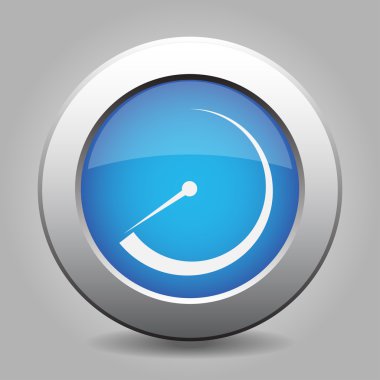 blue metal button with dial