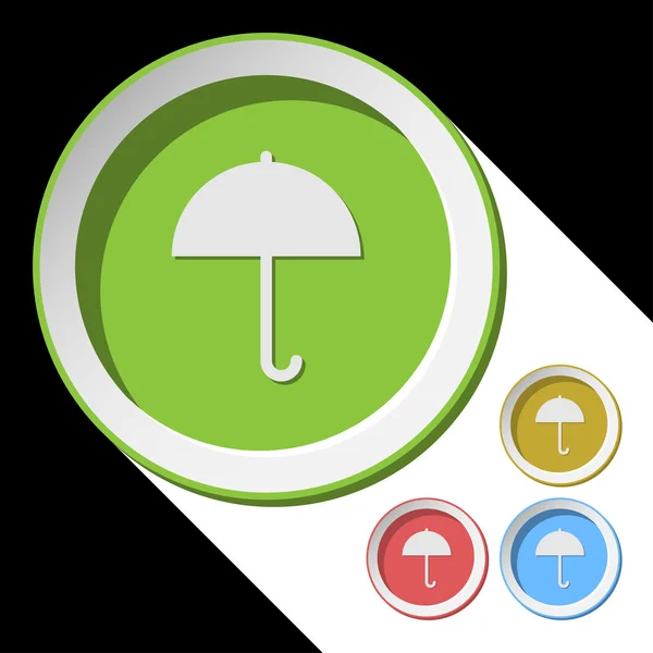 Icônes de couleur avec parapluie — Image vectorielle