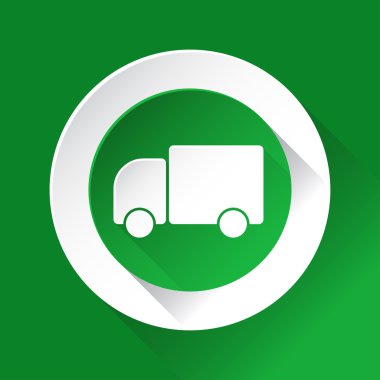 green circle shiny icon - lorry car