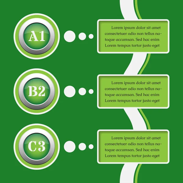 Infografiki zielone banery - projektowanie szablonów — Wektor stockowy
