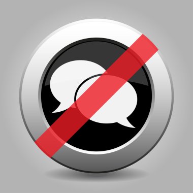 gri krom düğmesi - hiçbir konuşma balonları