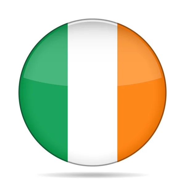 Button with flag of Ireland — Stock Vector
