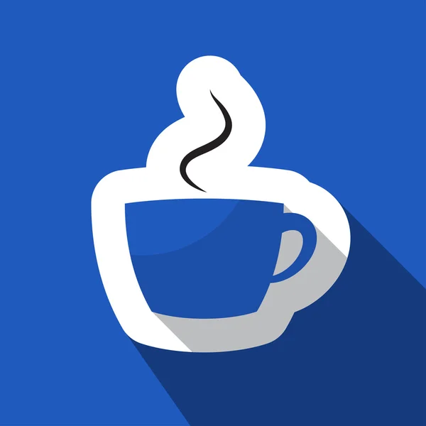 Blauwe informatiepictogram - cup met rook — Stockvector