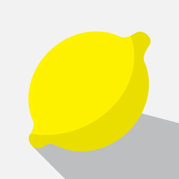 Limón amarillo y sombra larga — Vector de stock