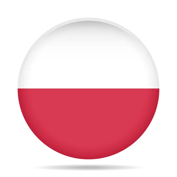 Botão com bandeira de Polônia —  Vetores de Stock