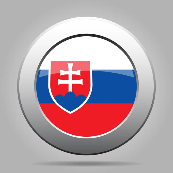 Metalowy przycisk z flaga Słowacji — Wektor stockowy