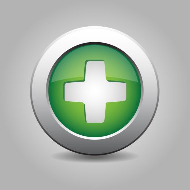 artı yeşil metal düğme