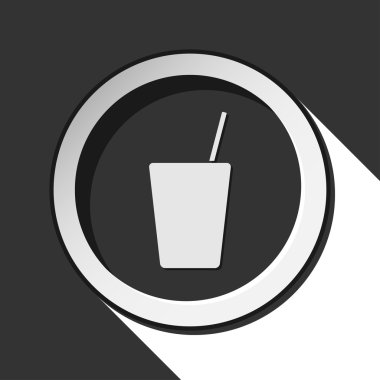 içki ve saman - stilize gölge ile siyah simgesi