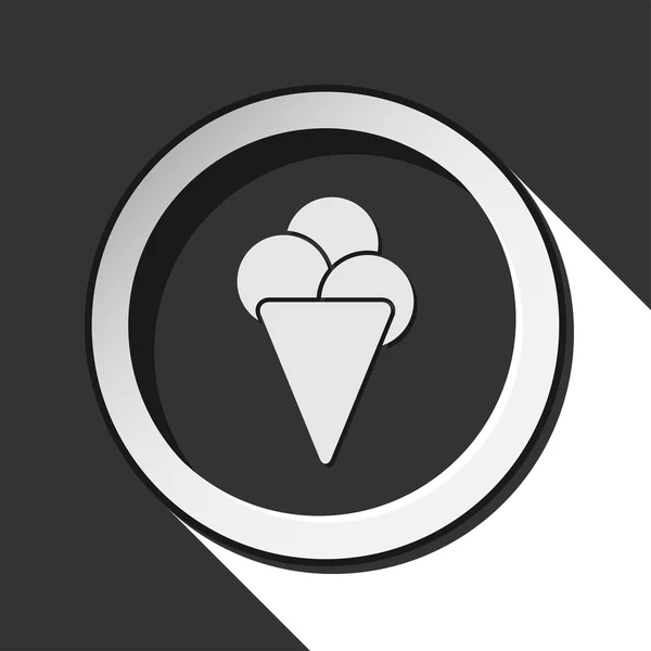 Icono negro con helado y sombra estilizada — Vector de stock