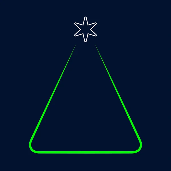 Gratulationskort - enkel grön julgran — Stock vektor