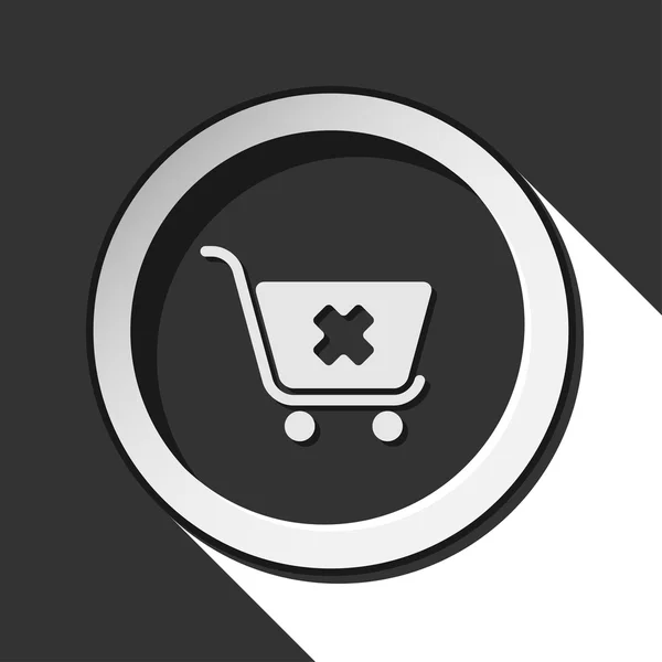 Ikon - shopping cart Avbryt med skugga — Stock vektor