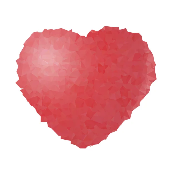 Faible poly - coeur rouge — Image vectorielle