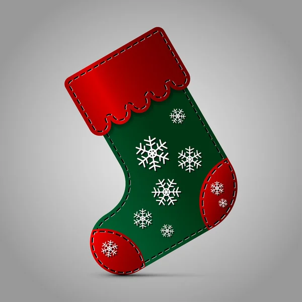 Christmas sock - med snöflingor — Stock vektor