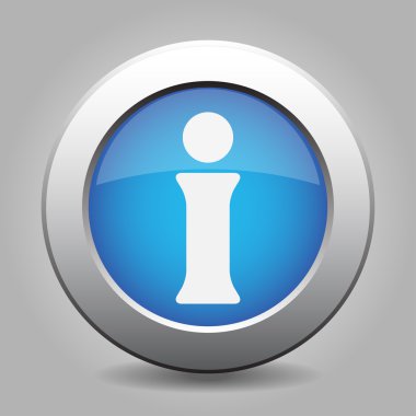 bilgi ile mavi metal düğme