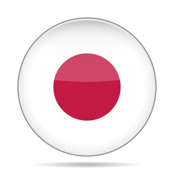 日本の国旗を持つボタン — ストックベクタ