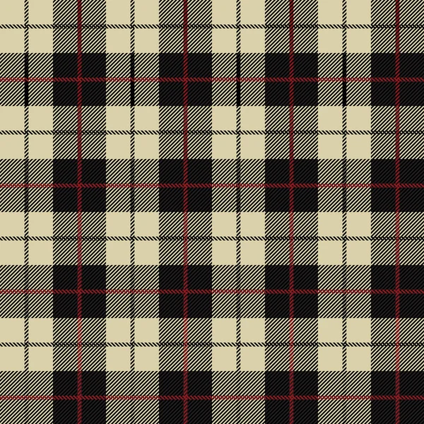 Illustrazione senza cuciture - nero, tartan beige — Vettoriale Stock