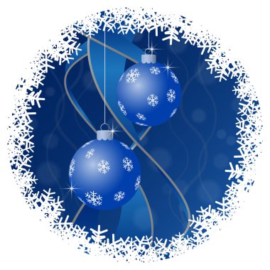 Noel tebrik kartı - kar taneleri ile topları