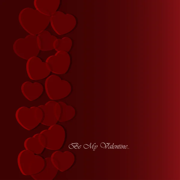 Carte de voeux de Saint-Valentin avec des cœurs translucides — Image vectorielle