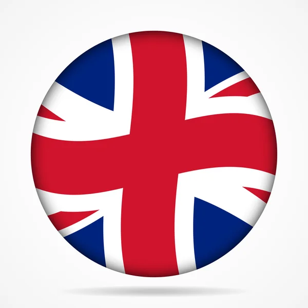 Кнопка с размахивающим флагом Великобритании — стоковый вектор