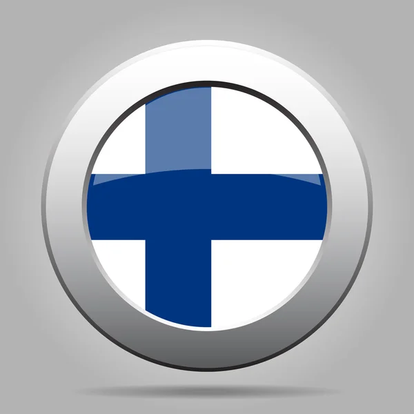 Metalen knop met vlag van Finland — Stockvector