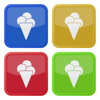 dondurma ile dört kare simge kümesi