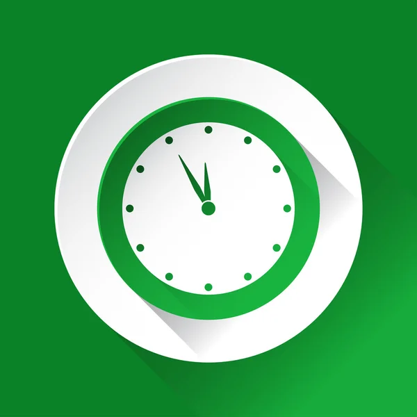 Green circle shiny icon, last minute clock — Stock Vector