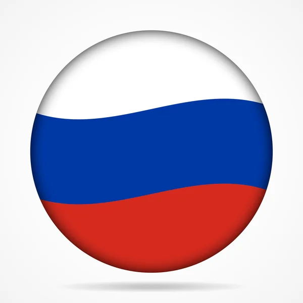 Botão com bandeira ondulante de Rússia —  Vetores de Stock