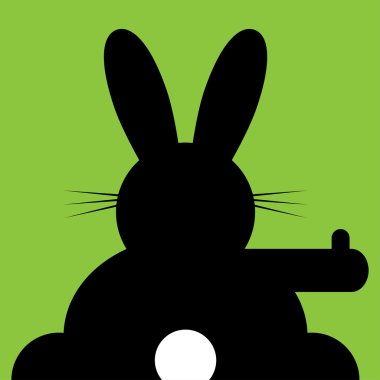 sitting and hitchhiking bunny clipart