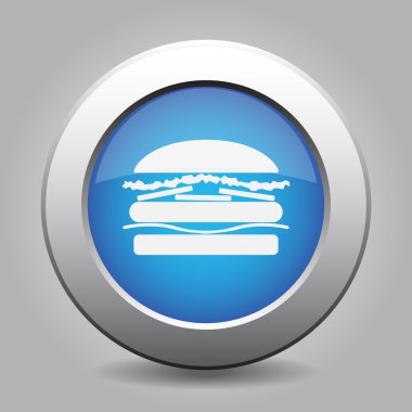 hamburger ile mavi metal düğme