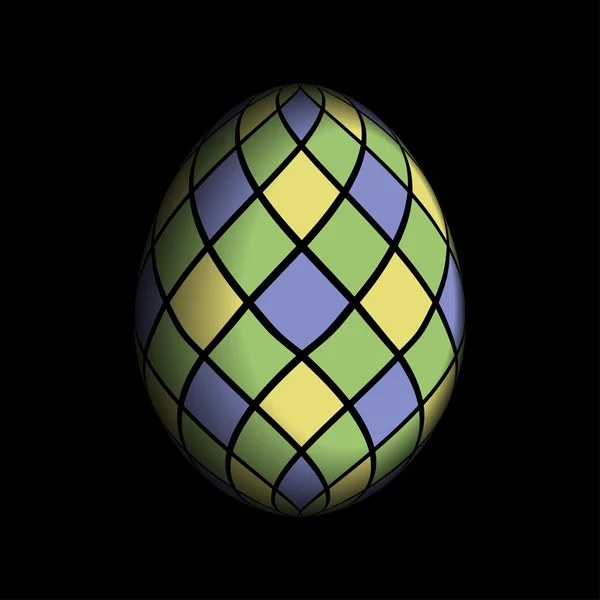 Tarjeta de felicitación - huevo de Pascua de color — Vector de stock
