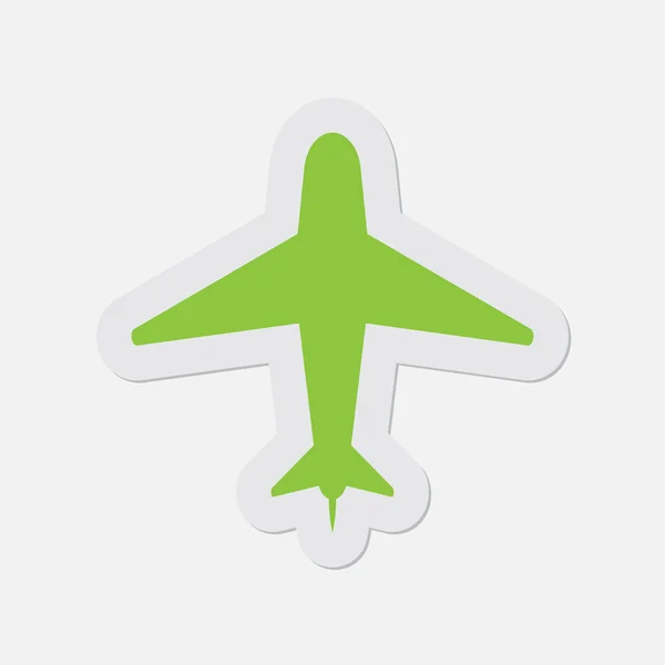 Simple green icon - airplane — Stock Vector