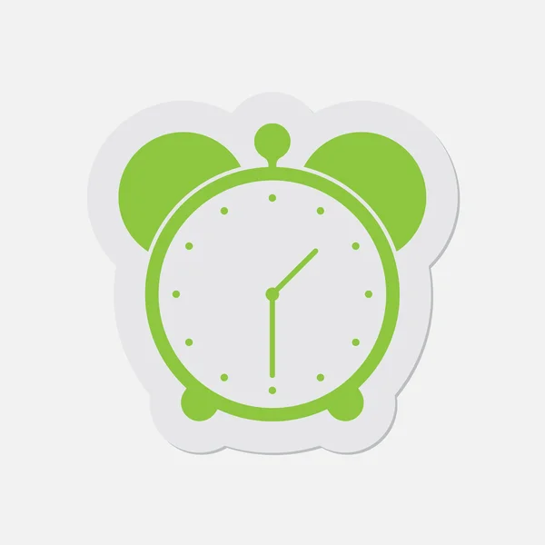 Simple green icon - alarm clock — Stock Vector