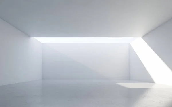 抽象的な白のインテリア 白い壁の空の部屋 3Dレンダリング — ストック写真