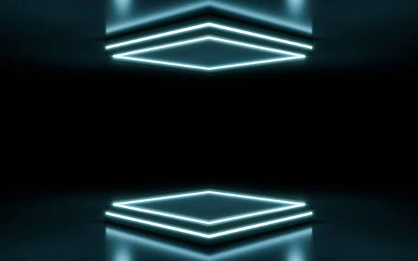 Neon stage background. 3d rendering