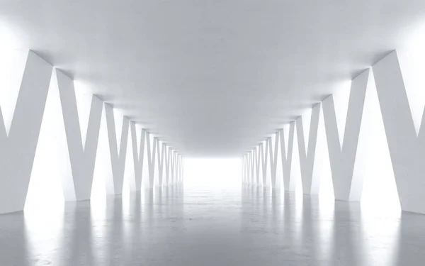 White Abstract Tunnel Design Rendering — Stock Photo, Image
