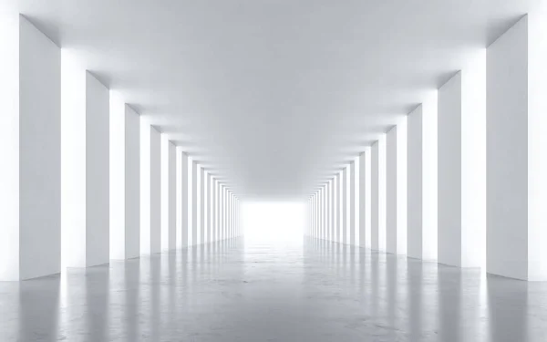 White Abstract Tunnel Design Rendering — Stock Photo, Image