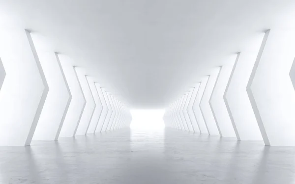 White Abstract Tunnel Design Rendering — Stock Photo, Image