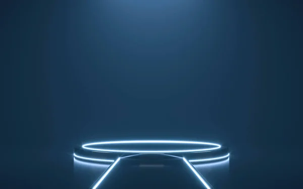 ディスプレイ用の未来的な台座 表彰台製品のブランク 3Dレンダリング — ストック写真