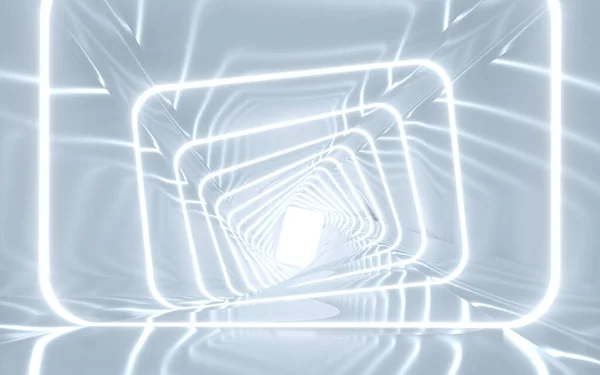照明付きの廊下インテリアデザイン 3Dレンダリング — ストック写真