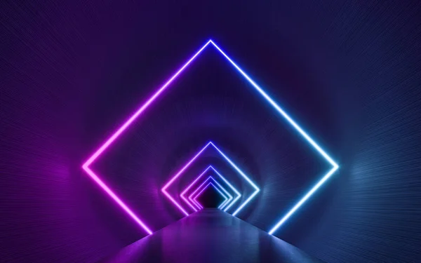 Futuristic Sci Dark Empty Background Dengan Cahaya Neon Biru Dan — Stok Foto