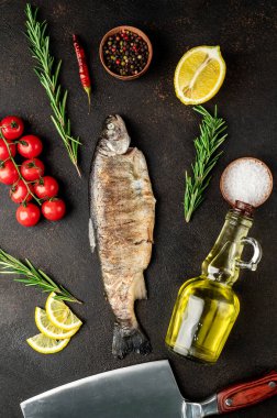 Sebzeli ve baharatlı ızgara balık.. 